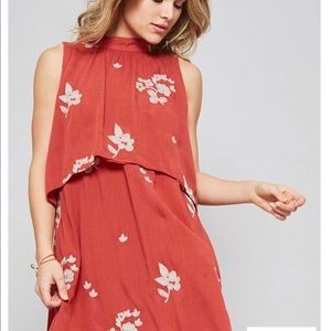 Burnt Orange Gray Embroidered dress!